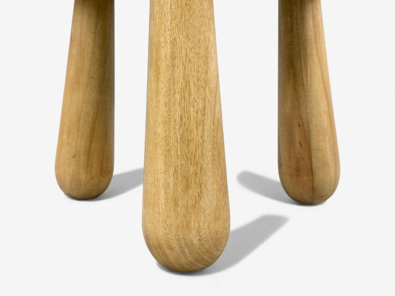 Danish Modern Style, Gray Sheepskin, Maple, Shearling Footstools, 21st c. - 8