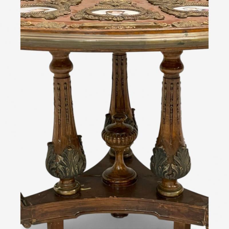 Neoclassical, Mahogany, Napoleonic Plaque Mounted Center Table, France, 1930s - 10