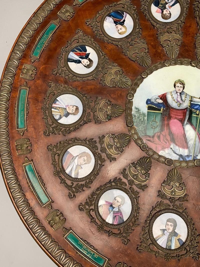 Neoclassical, Mahogany, Napoleonic Plaque Mounted Center Table, France, 1930s - 6