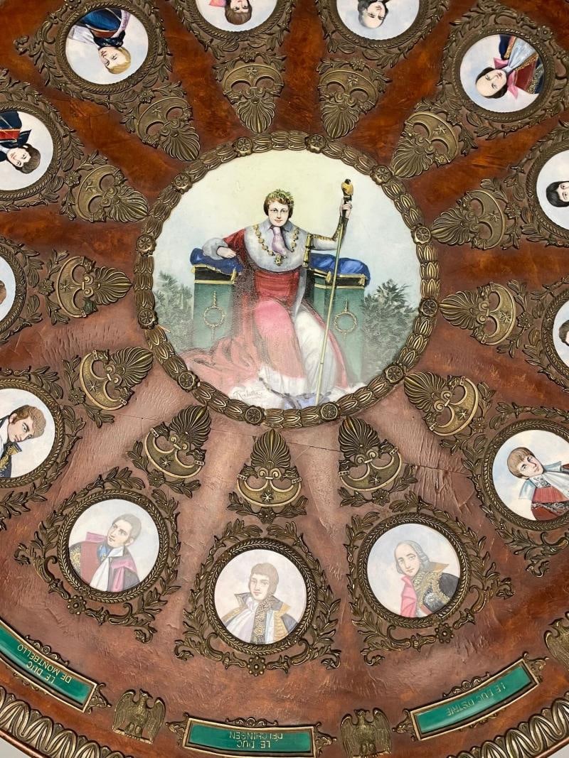 Neoclassical, Mahogany, Napoleonic Plaque Mounted Center Table, France, 1930s - 7