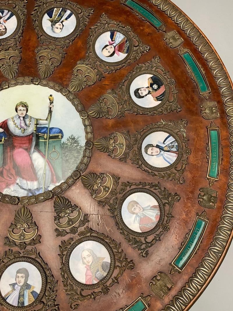 Neoclassical, Mahogany, Napoleonic Plaque Mounted Center Table, France, 1930s - 9