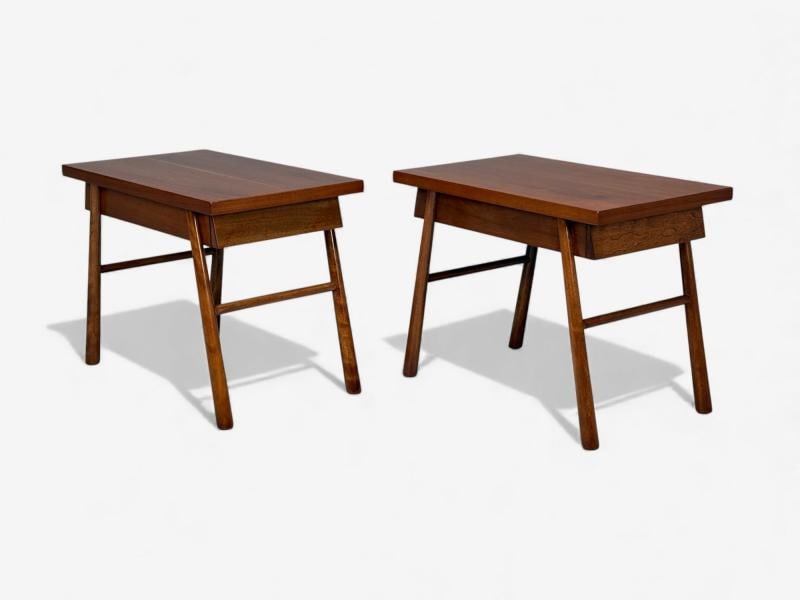 T.H. Robsjohn-Gibbings, American Modern, Mahogany, End Tables, USA, 1950s - 3