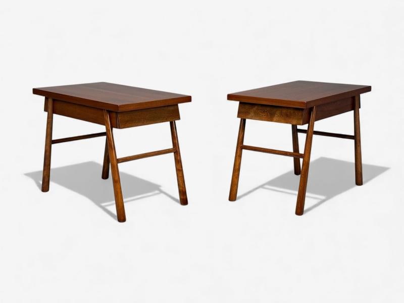 T.H. Robsjohn-Gibbings, American Modern, Mahogany, End Tables, USA, 1950s - 9