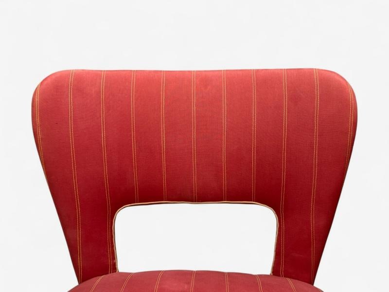 Pier Luigi Colli, Maple, Red Fabric, Low Lounge Chairs, Italy, 1950s - 5