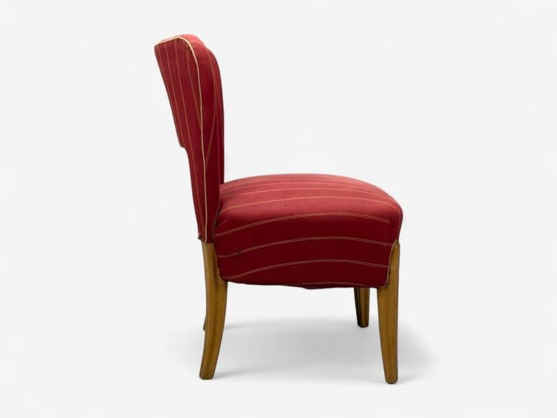 Pier Luigi Colli, Maple, Red Fabric, Low Lounge Chairs, Italy, 1950s - 8