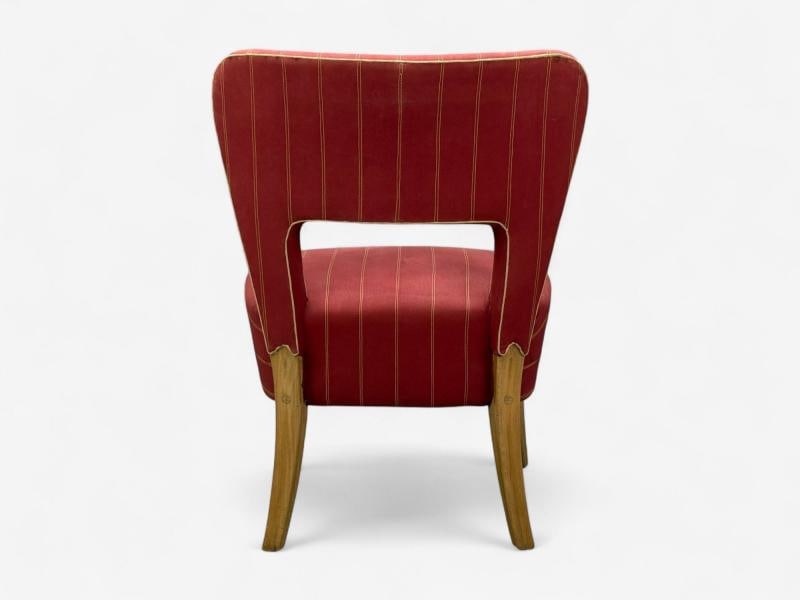 Pier Luigi Colli, Maple, Red Fabric, Low Lounge Chairs, Italy, 1950s - 9