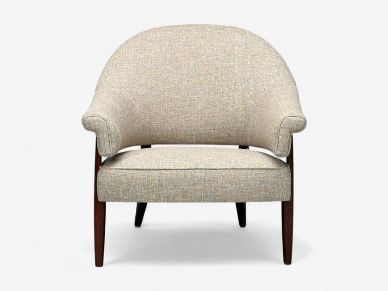 Swedish Modern, Teak, Beige Wool, Floating Lounge Chair, Sweden, 1960s - 2