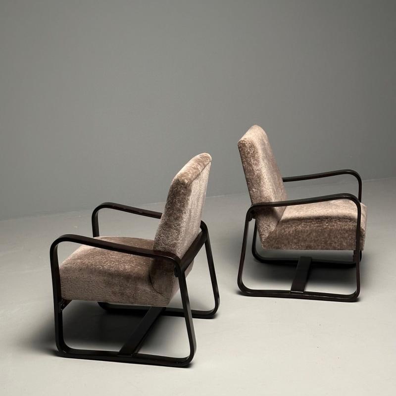 Giuseppi Pagano, Art Deco, Bentwood, Armchairs & Ottomans, Italy, 1940s - 10