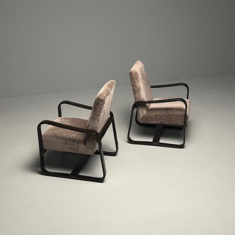 Giuseppi Pagano, Art Deco, Bentwood, Armchairs & Ottomans, Italy, 1940s - 11