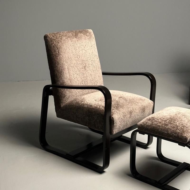 Giuseppi Pagano, Art Deco, Bentwood, Armchairs & Ottomans, Italy, 1940s - 12