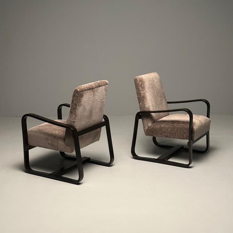 Giuseppi Pagano, Art Deco, Bentwood, Armchairs & Ottomans, Italy, 1940s - 5