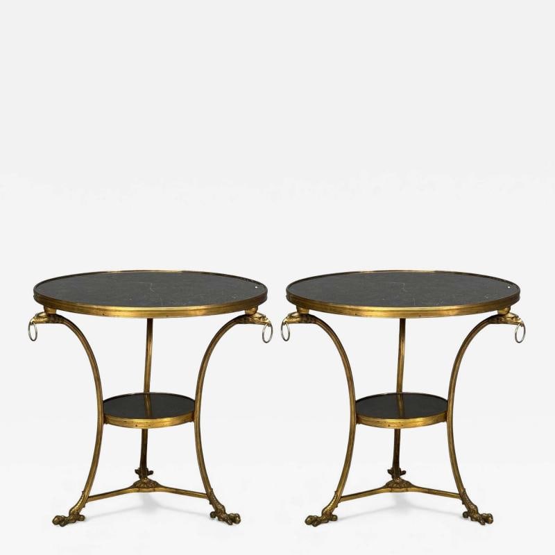 Louis XVI Style, Bronze, Marble, Ormolu Mounted Gueridons, France, 19th c.: Title: Louis XVI Style, Bronze, Marble, Ormolu Mounted Gueridons, France, 19th c. Description: Louis XVI Style, Bronze, Marble, Ormolu Mounted Gueridons, France, 19th c. Pair of Louis XVI style