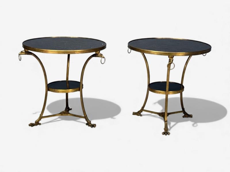 Louis XVI Style, Bronze, Marble, Ormolu Mounted Gueridons, France, 19th c. - 3