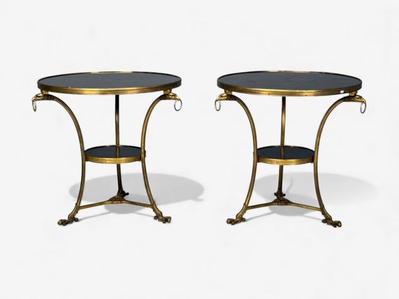 Louis XVI Style, Bronze, Marble, Ormolu Mounted Gueridons, France, 19th c. - 5