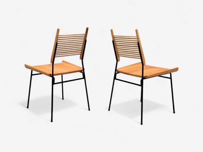 Paul McCobb, Maple, Lacquered Iron, Shovel Dining Chairs, USA, 1950s - 7