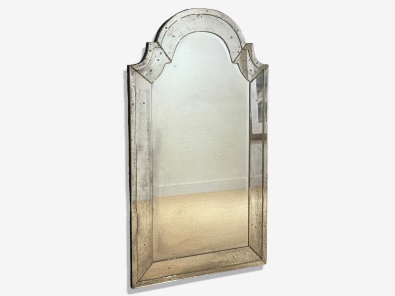 Queen Anne Style, Venetian Wall Mirrors, Antiqued Beveled Glass, Dome Top - 3