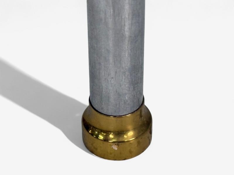 Maison Jansen Style, Steel, Brass, Glass, Console Table, France, 1970s - 7