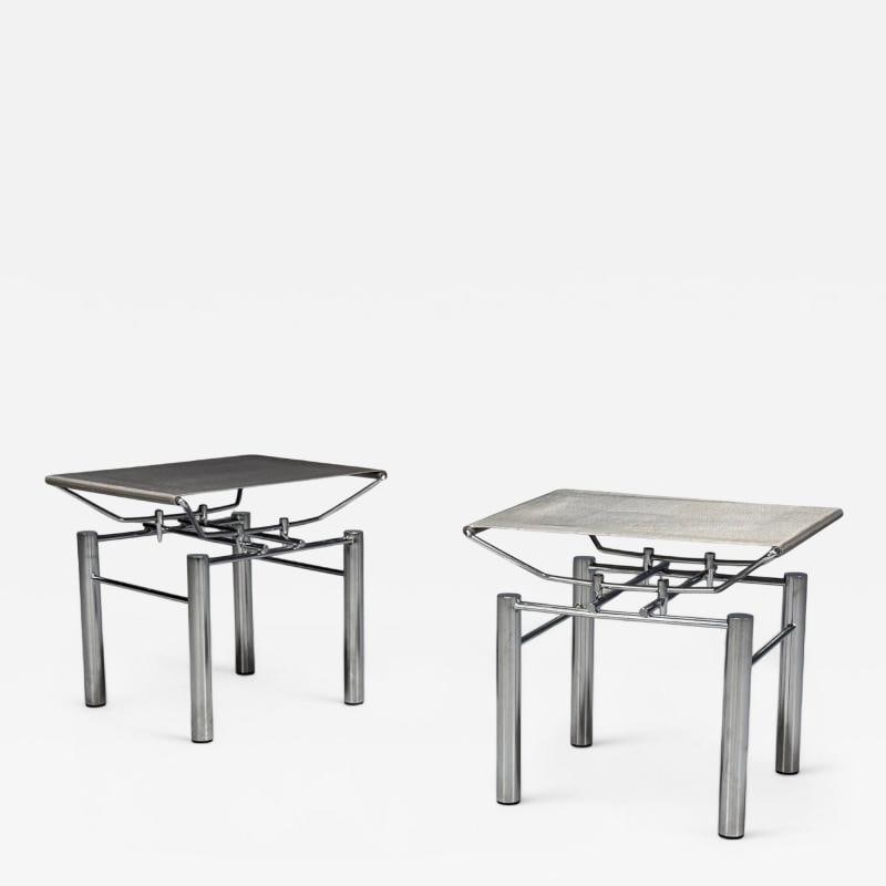 Hans Ullrich Bitsch, Chrome Plated Steel, Aluminum, Stools, Germany, 1980s: Title: Hans Ullrich Bitsch, Chrome Plated Steel, Aluminum, Stools, Germany, 1980s Description: Hans Ullrich Bitsch, German Mid-Century Modern, Chrome Plated Steel, Aluminum, Series 8600 Stools,