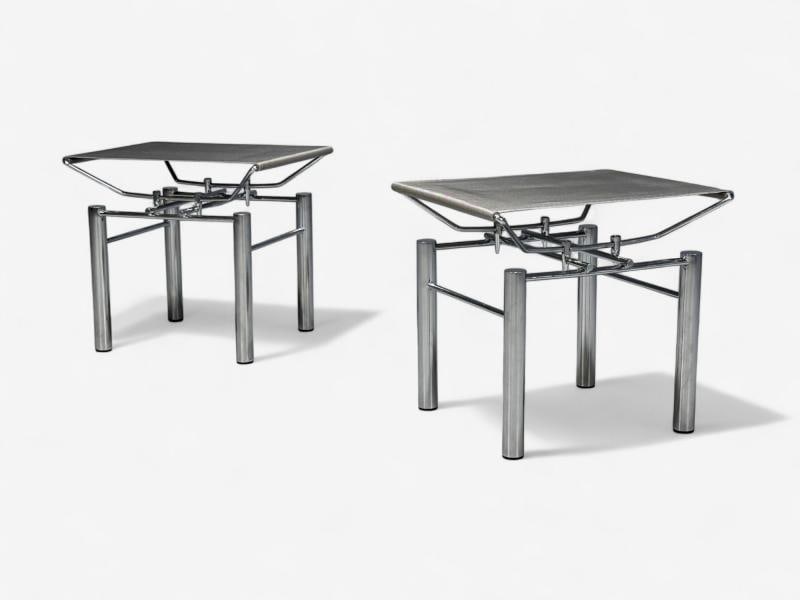 Hans Ullrich Bitsch, Chrome Plated Steel, Aluminum, Stools, Germany, 1980s - 3