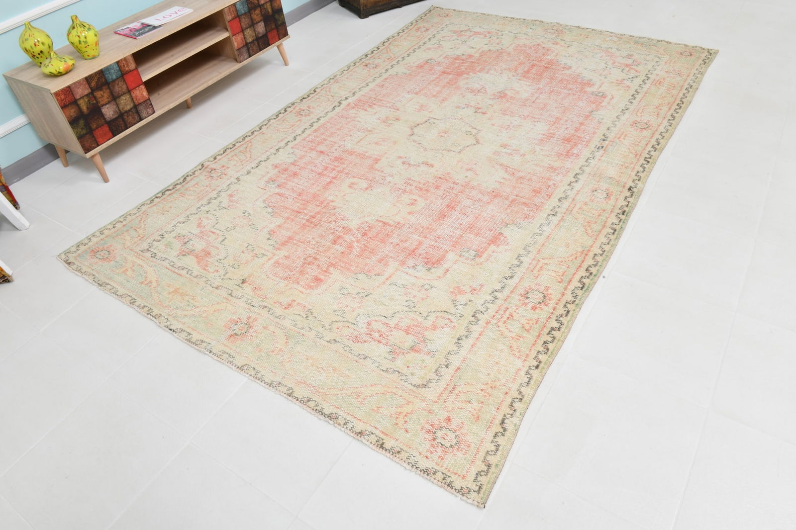 6'0'' x 9'8'' Handmade Vintage Wool Rug - 22061 - 4