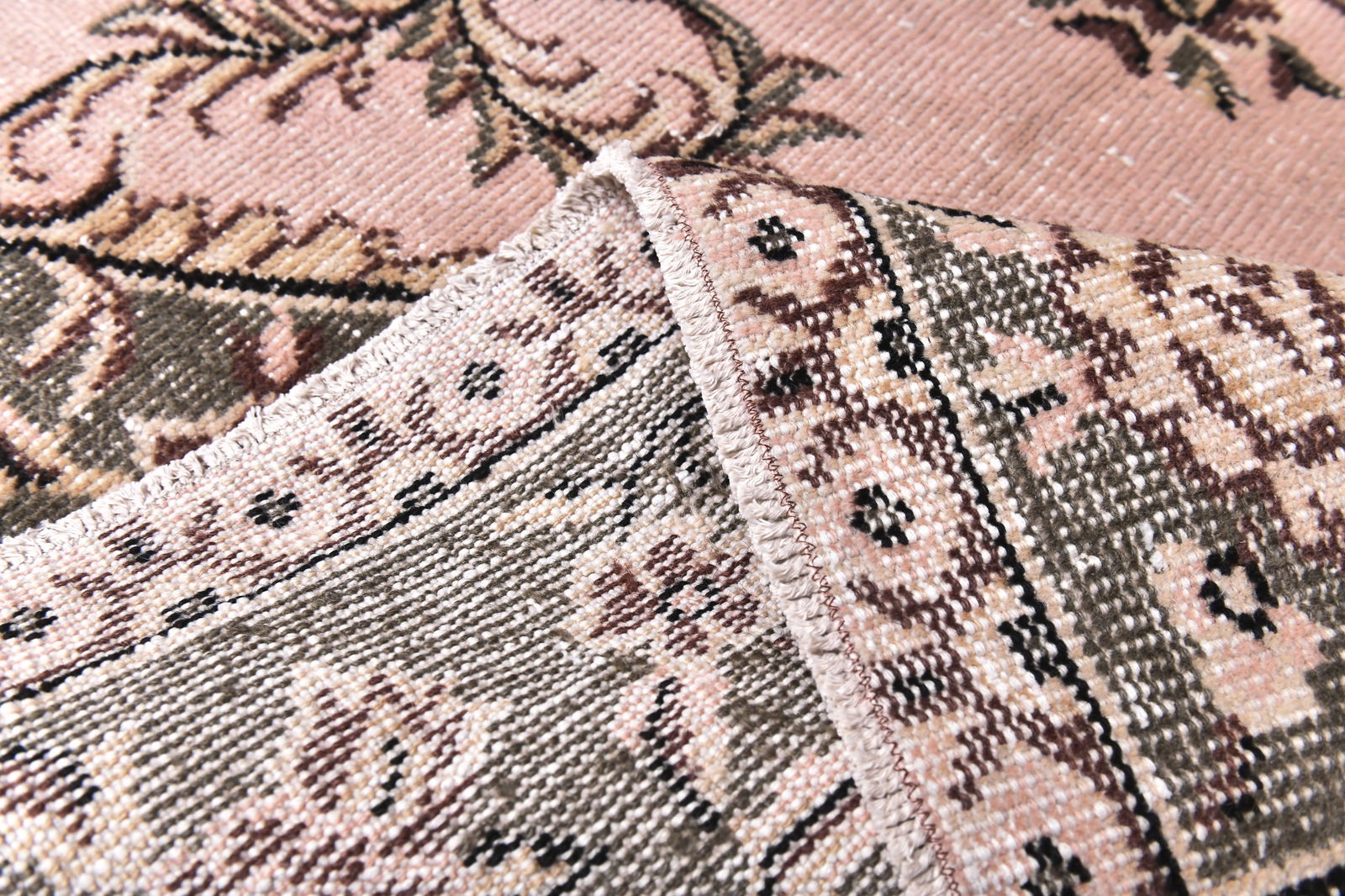 4'9'' x 8'6'' Handmade Vintage Wool Rug - 244795 - 12