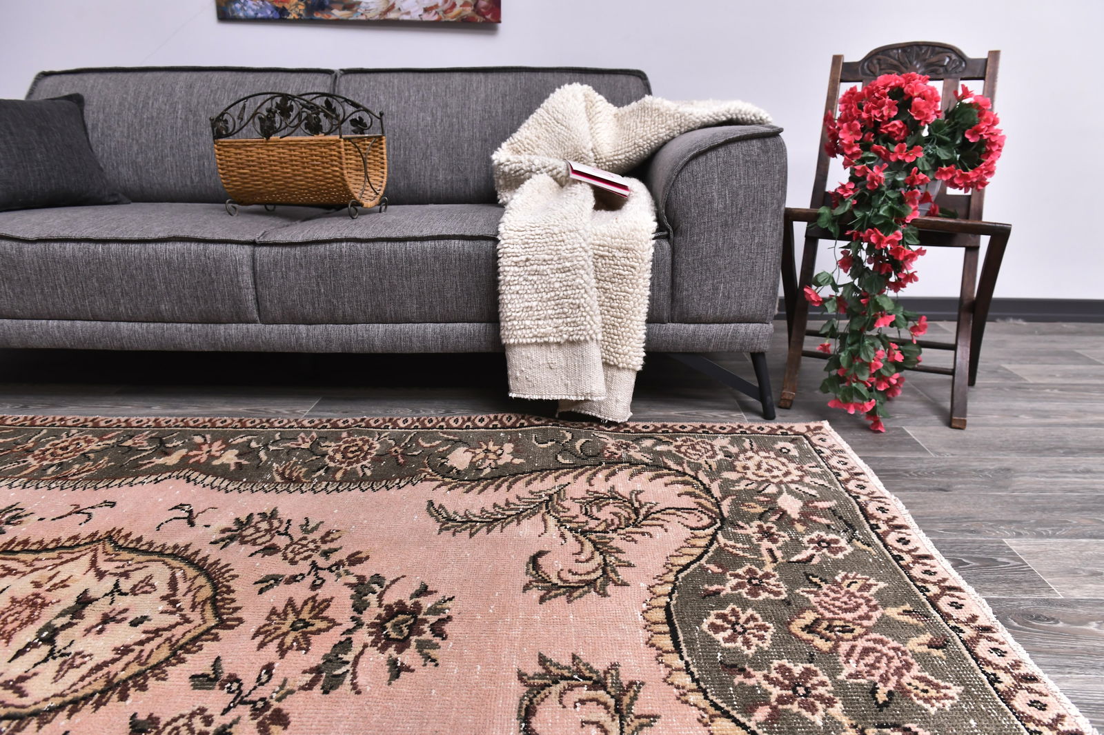 4'9'' x 8'6'' Handmade Vintage Wool Rug - 244795 - 13