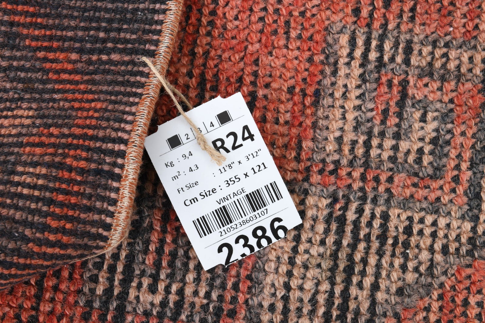 3'11'' x 11'7'' Turkish Vintage Runner Rug - 22973 - 19