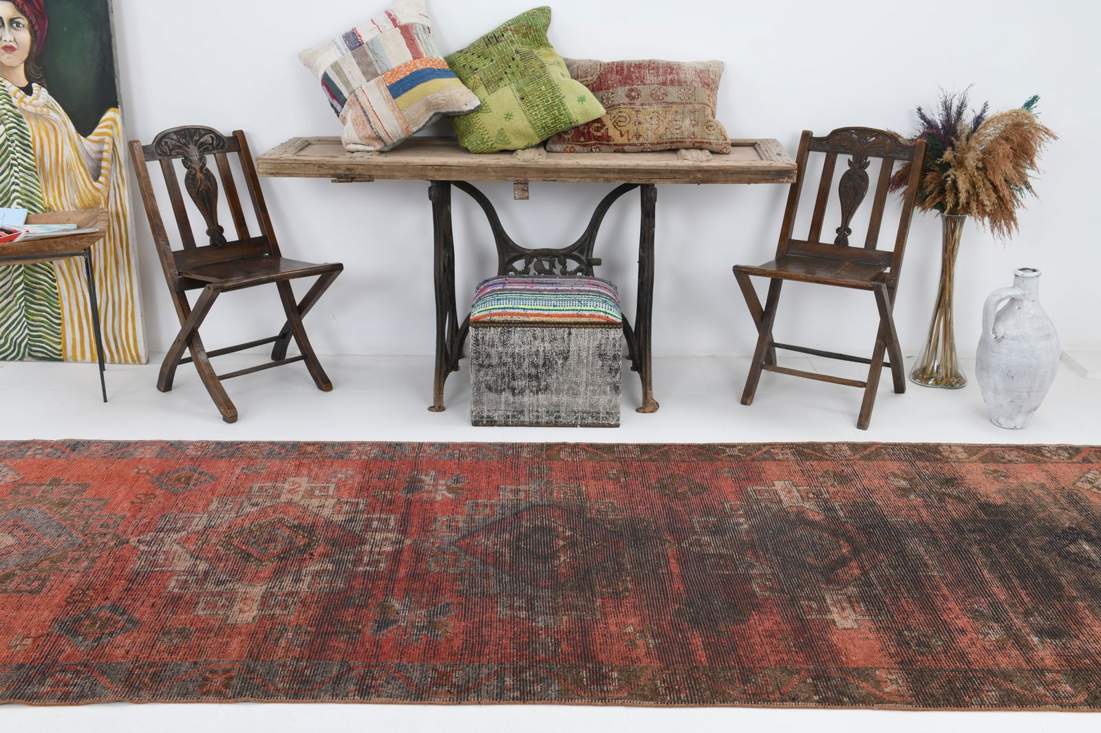 3'11'' x 11'7'' Turkish Vintage Runner Rug - 22973 - 3