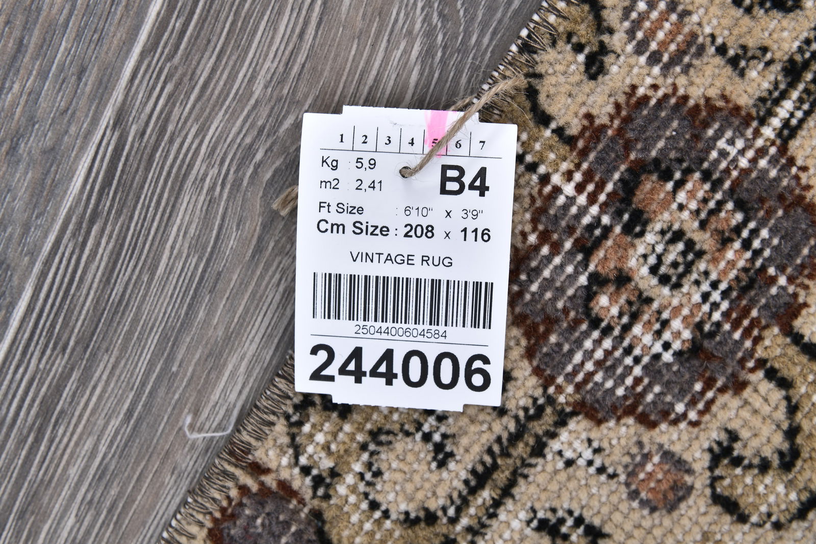 3'9'' x 6'9'' Vintage Wool Runner Rug - 244006 - 14