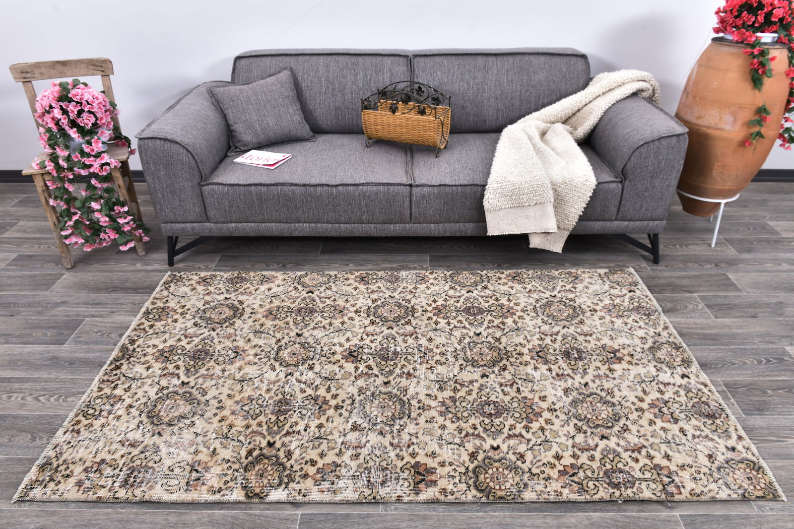 3'9'' x 6'9'' Vintage Wool Runner Rug - 244006 (1 of 14)