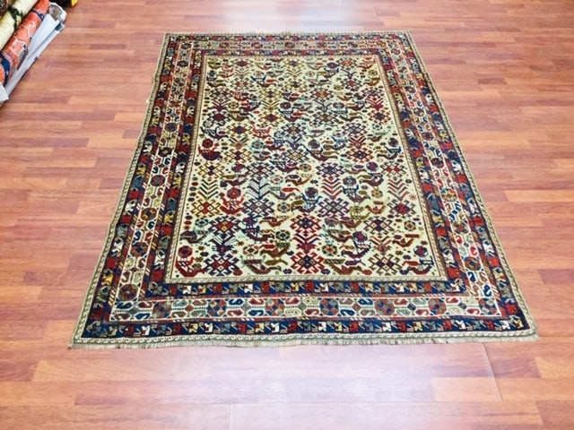 Antique persian Bird design Shiraz tribal rug, - 7