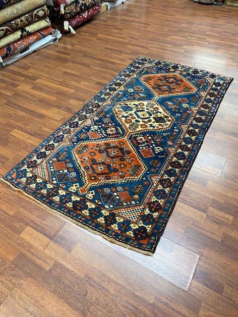 Semi antique Turkish Geometric rug-4007: Title:Semi antique Turkish Geometric rug-4007 Description:Antique Turkish geometric rug from central Turkey, size 3 ft. 7 inches by 7 ft, circa 1940, excellent condition with all original ends and edg