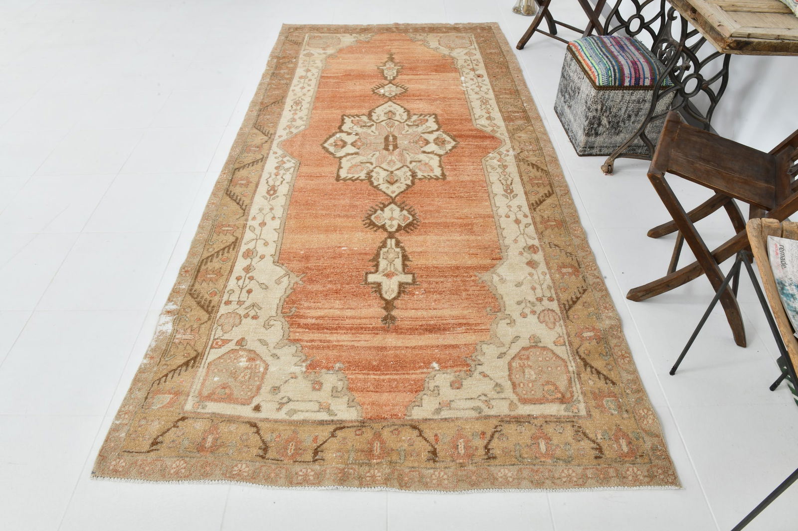 4'11'' x 10'6'' Turkish Vintage Runner Rug - 22911 - 5
