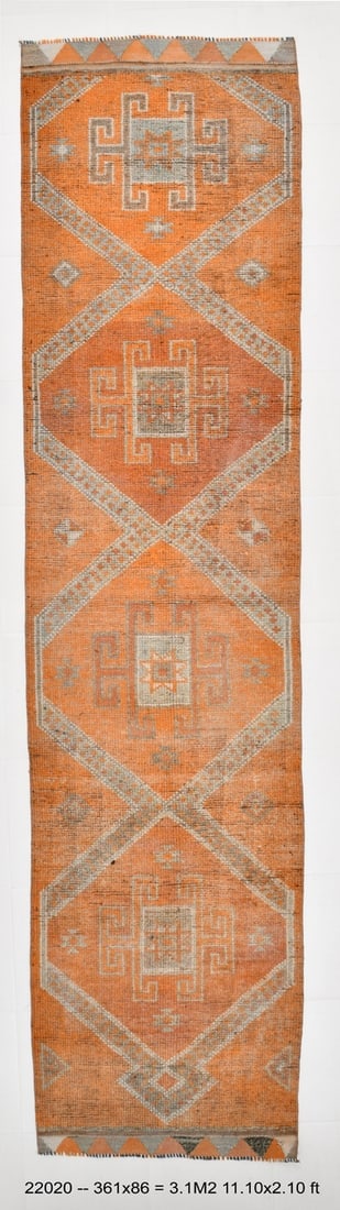 2'9'' x 11'10'' Vintage Wool Runner Rug - 22020 (1 of 20)