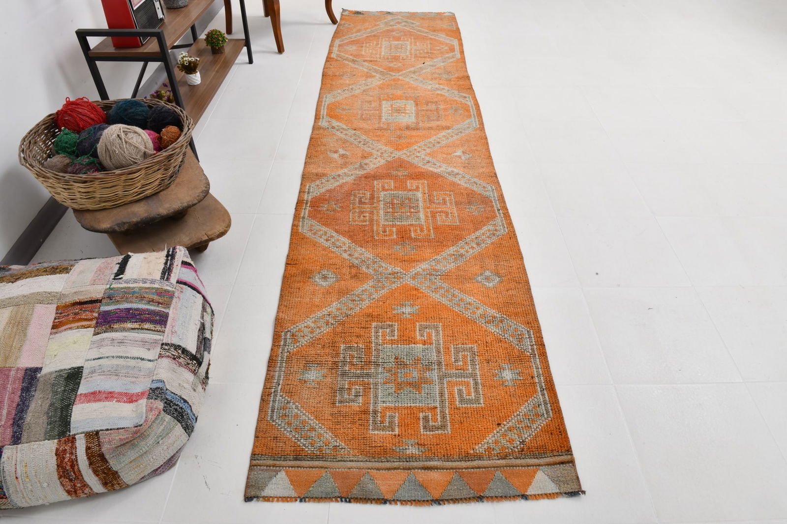 2'9'' x 11'10'' Vintage Wool Runner Rug - 22020 - 5