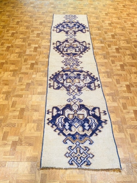 Antique Turkish ushak narrow runner-4744 (1 of 5)