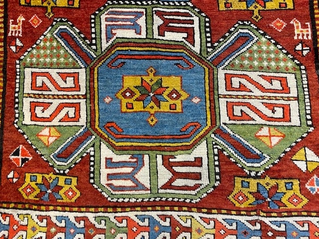 Colorful Antique Kazak Caucasian Rug-4714 - 2