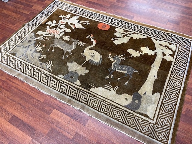 Antique Chinese Pictorial Rug-4949 - 7