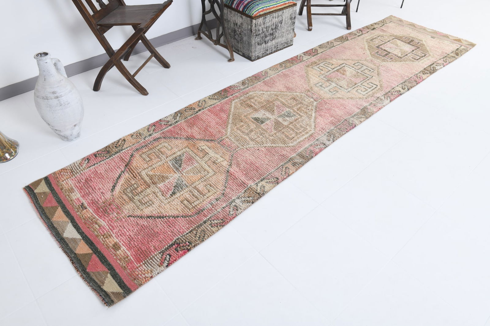 2'9'' x 11'1'' Vintage Wool Runner Rug - 18558 - 4