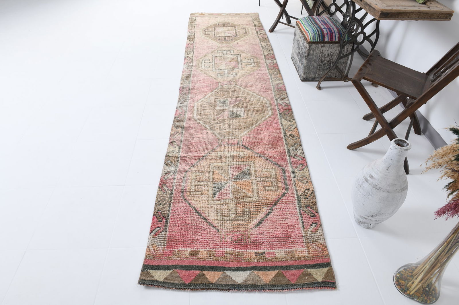 2'9'' x 11'1'' Vintage Wool Runner Rug - 18558 - 5