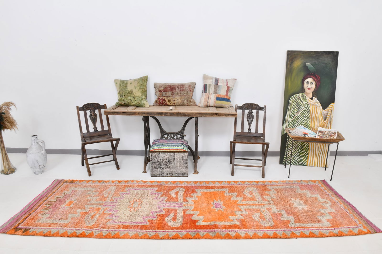 3'3'' x 11'0'' Vintage Wool Runner Rug - 22034 - 2