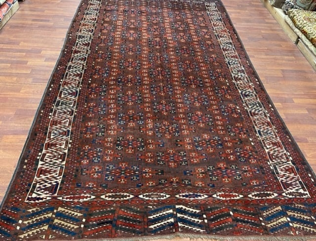 Antique Tribal Turkoman Yumud Rug-1486: Title:Antique Tribal Turkoman Yumud Rug-1486 Description:Antique tribal Yumud rug from Southeastern Turkomanistan, size 6 ft. 3 inches by 11 ft, circa 1900, excellent condition with a good pile throug