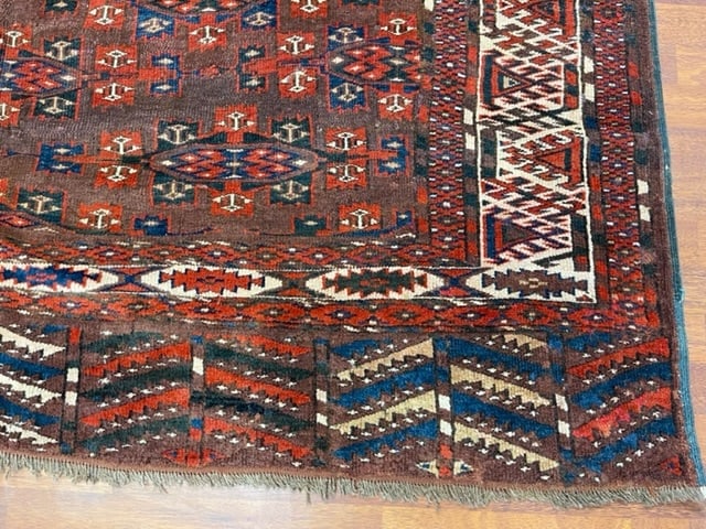 Antique Tribal Turkoman Yumud Rug-1486 - 2