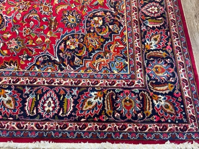 Vintage Persian Square Size Mashad Rug-5132 - 2