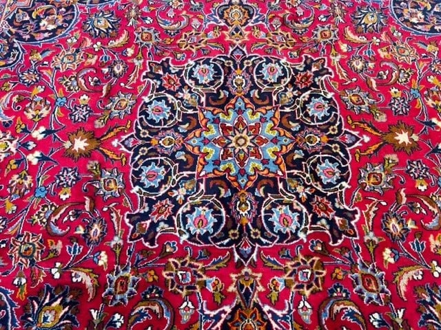 Vintage Persian Square Size Mashad Rug-5132 - 3