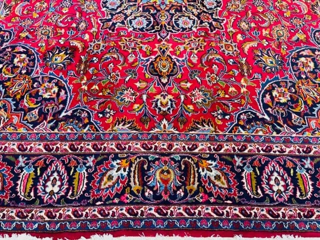 Vintage Persian Square Size Mashad Rug-5132 - 8