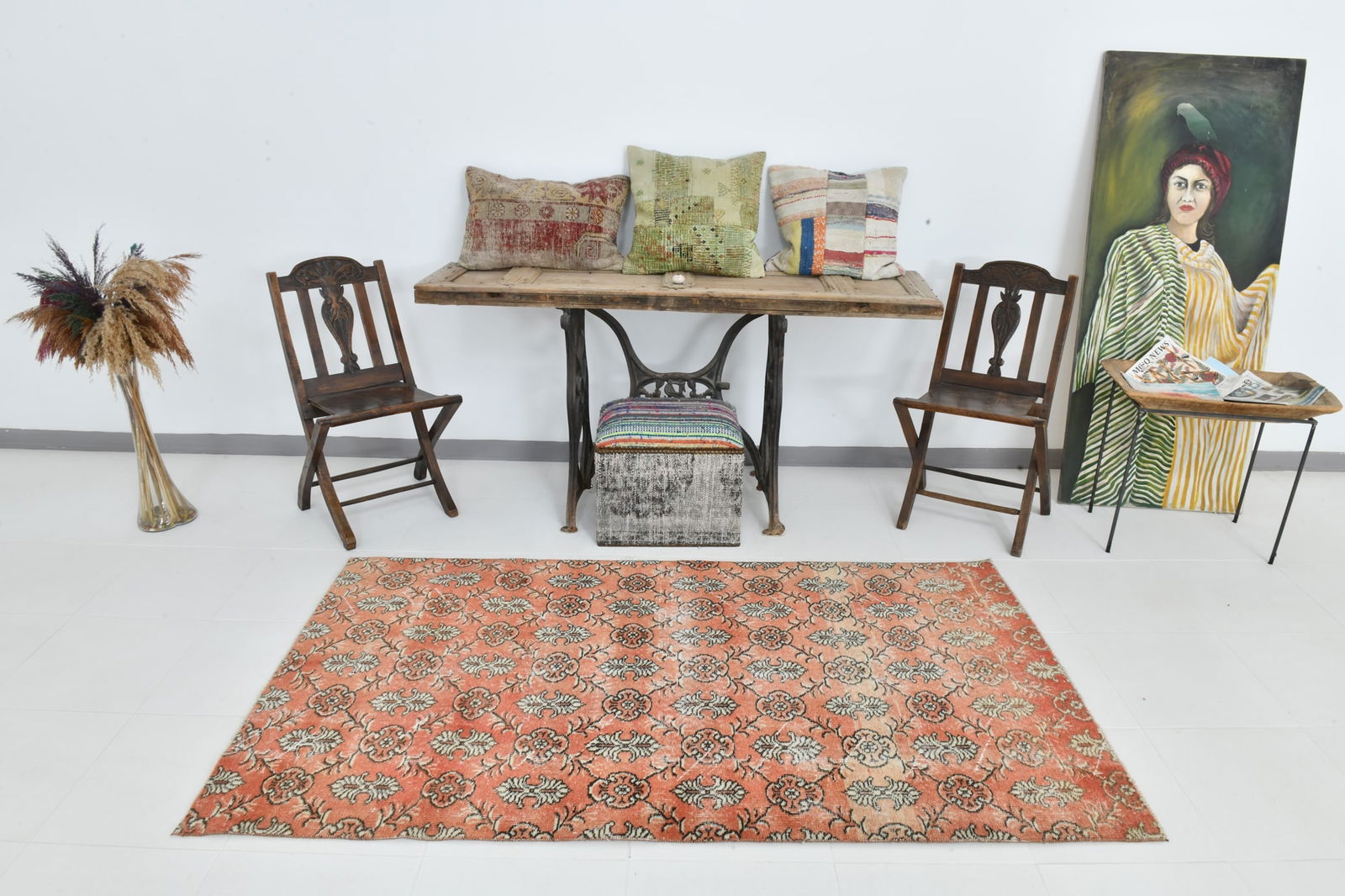 3'8'' x 6'7'' Turkish Vintage Runner Rug - 23039 - 2