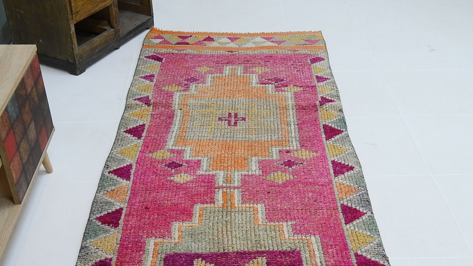 3'1'' x 11'5'' Vintage Wool Runner Rug - 19877 - 17