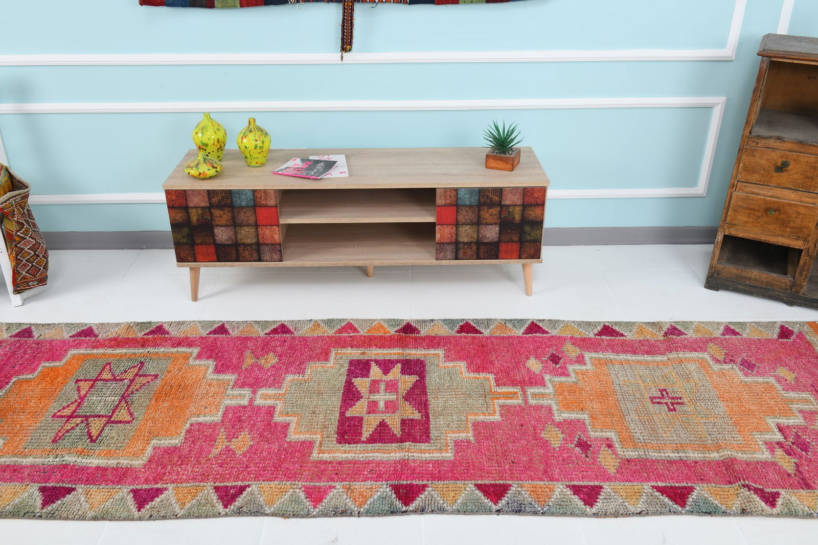 3'1'' x 11'5'' Vintage Wool Runner Rug - 19877 - 3