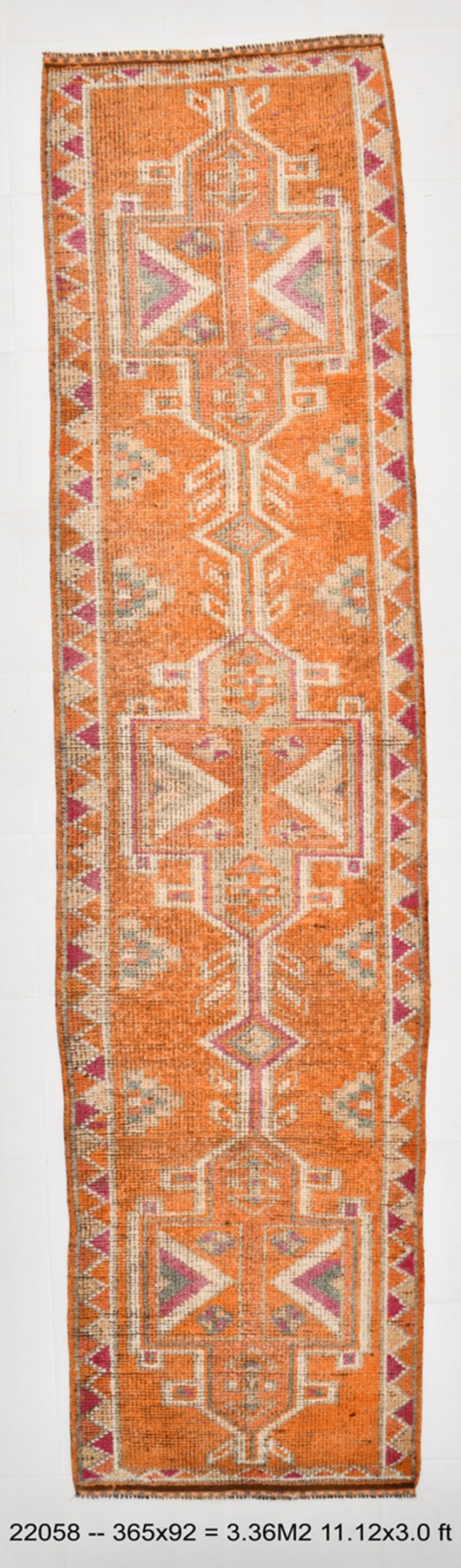 3'0'' x 11'11'' Handmade Vintage Wool Rug - 22058 (1 of 19)